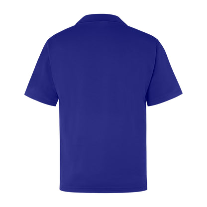 Blue polo shirt on a white background