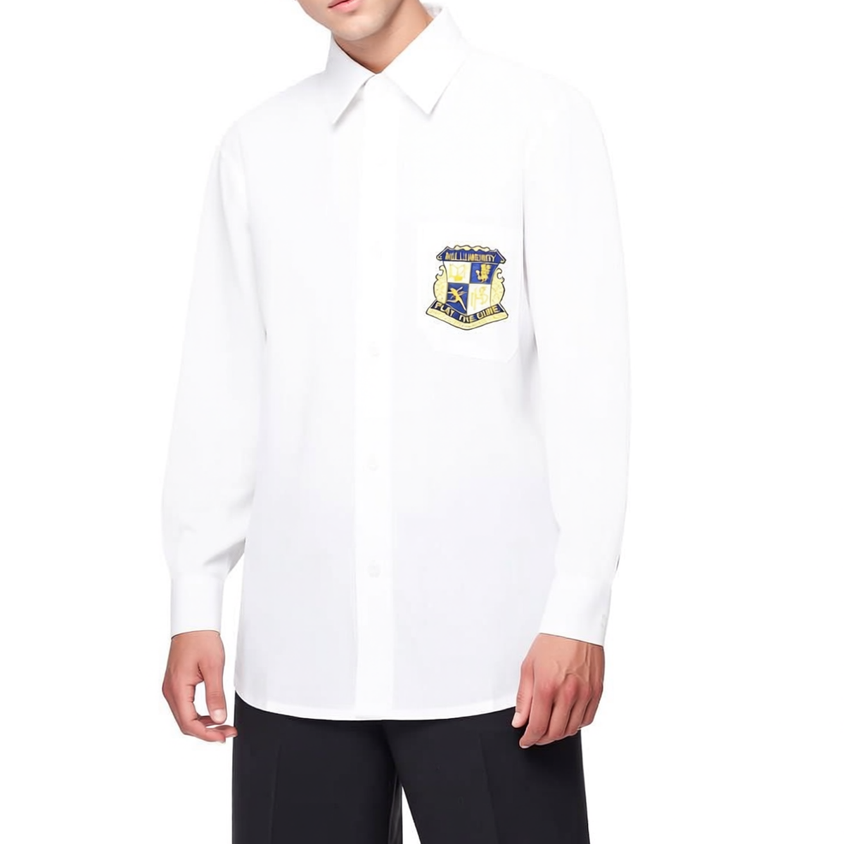 Senior Long Sleeve Shirt with Button Up Collar