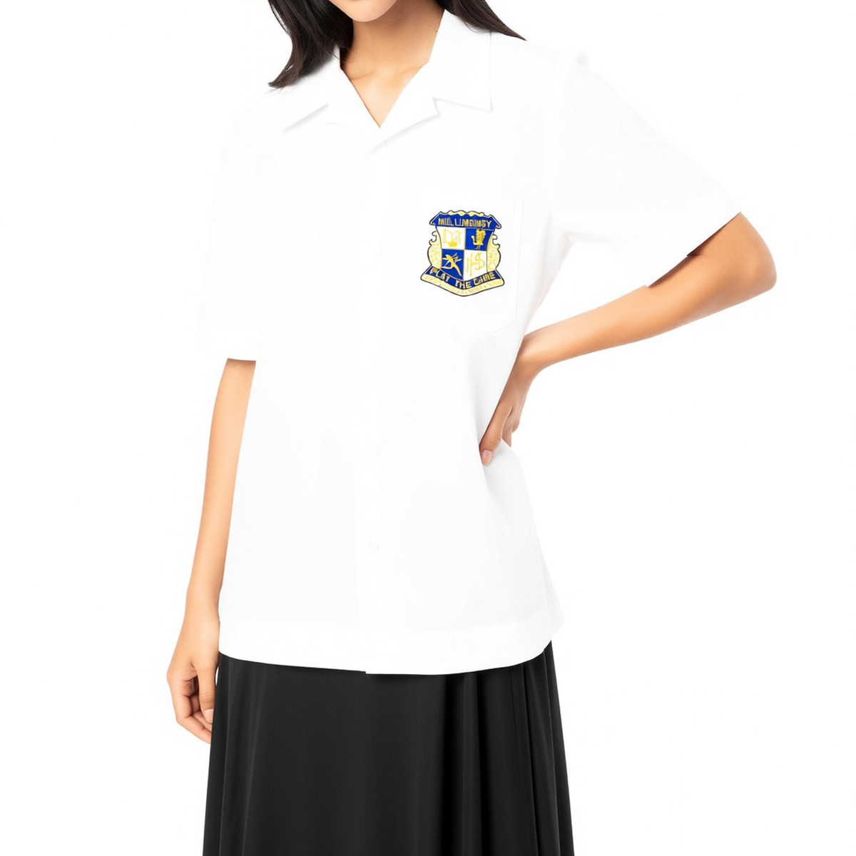 Senior Short Sleeve Shirt with Open Neck Collar