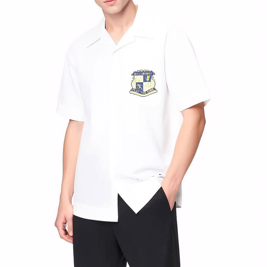 Senior Short Sleeve Shirt with Open Neck Collar
