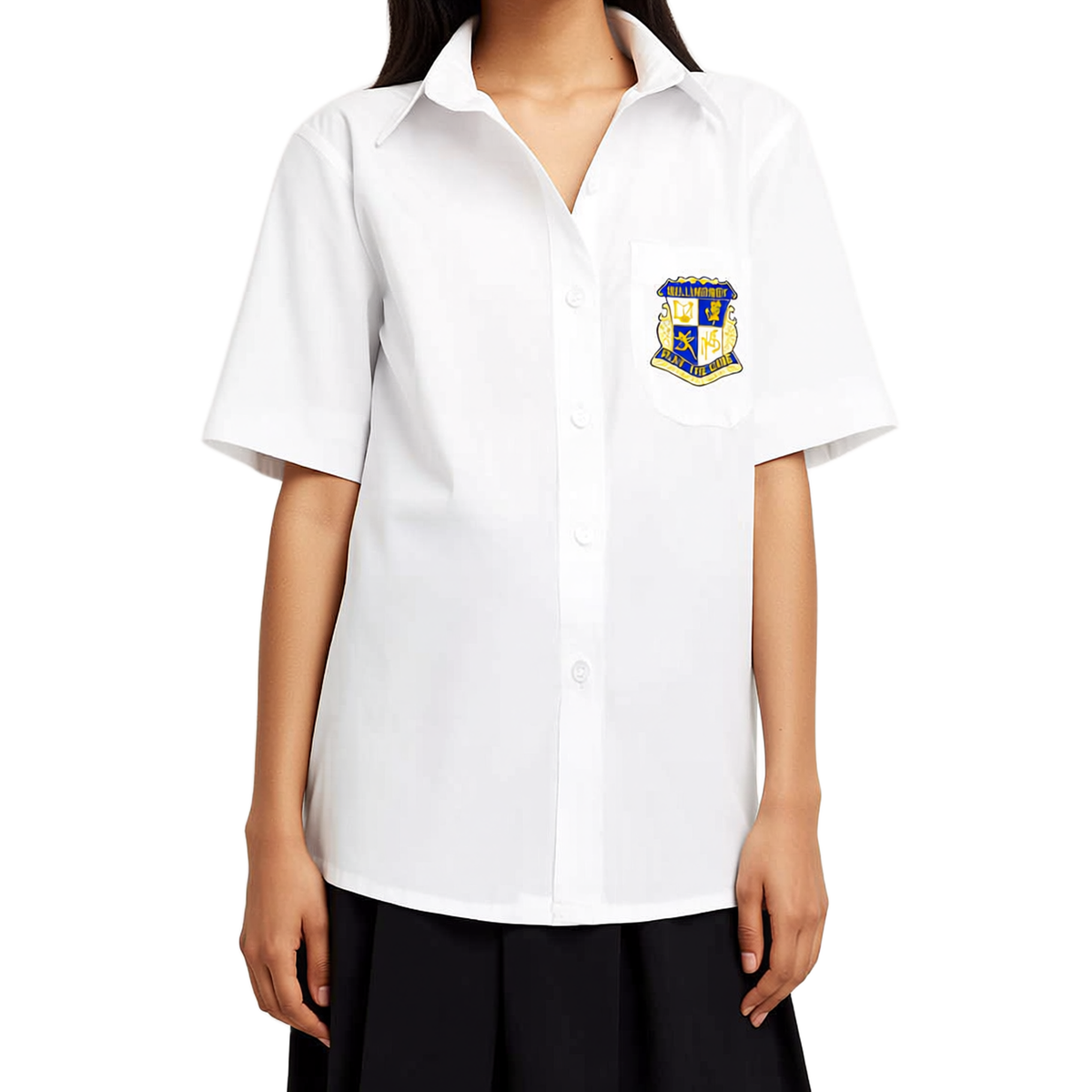 Senior Short Sleeve Shirt with Button Up Collar