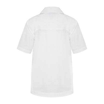Senior Short Sleeve Shirt with Open Neck Collar