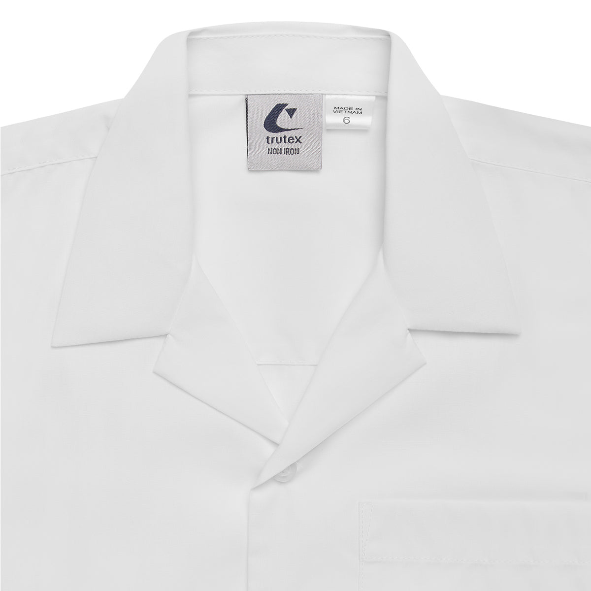 Senior Short Sleeve Shirt with Open Neck Collar